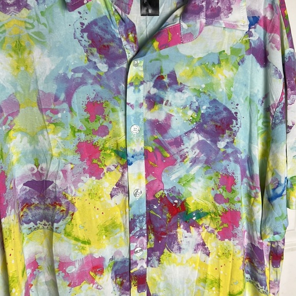 Phluid Project Multicolor Button Up Shirt Men’s Size M - Picture 2 of 6